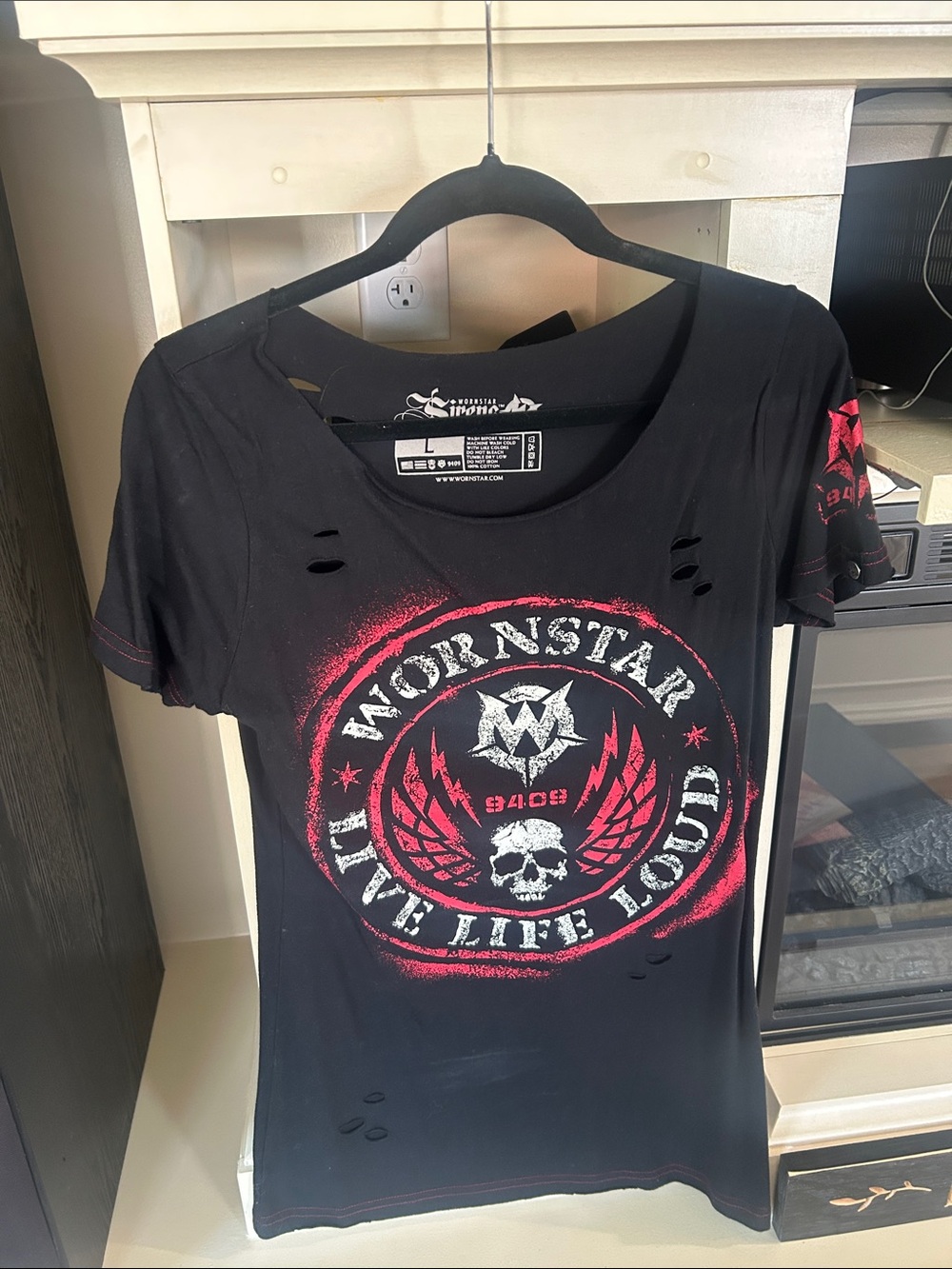 Wornstar Live Life Loud Black Graphic Tee